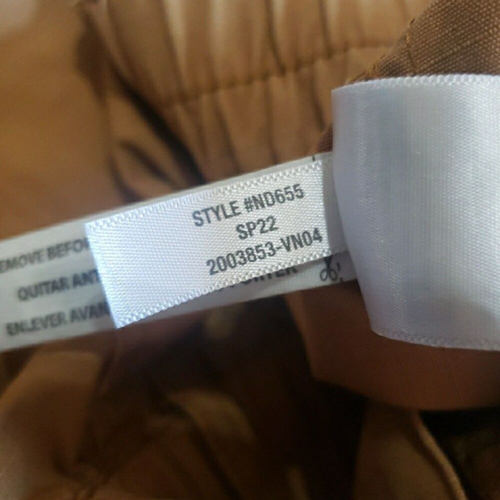 Madewell Cotton Ripstop Pull-On Straight Cargo Pants Toffee Yellow Womens Size L - Picture 9 of 9